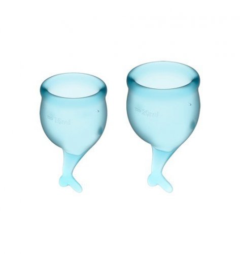 Satisfyer Feel Secure Menstrual Cup Set Light Blue - zestaw kubeczków menstruacyjnych