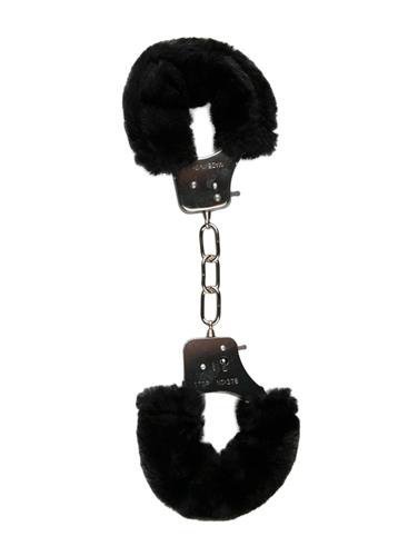 Easy Toys Furry Handcuffs Black -  sex kajdanki z pluszem czarne