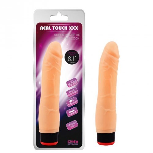 Chisa Real Touch 8.1” Vibe Cock - Flesh - wibrujące dildo