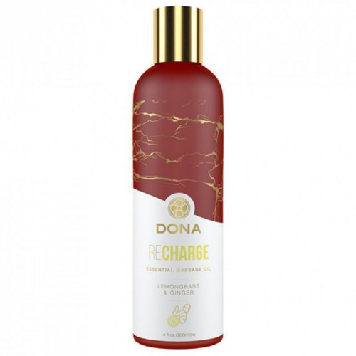 Dona Essential Massage Oil Recharge Lemongrass & Ginger 120 ml - olejek do masażu 