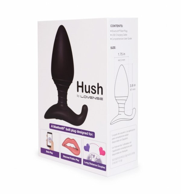 Lovense  Hush 44,5 mm - wibrujący korek analny sterowany smartfonem
