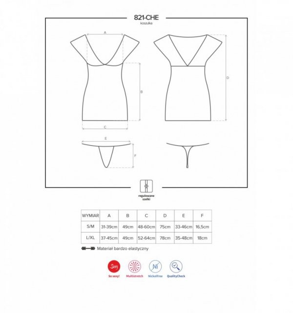 Obsessive 821-CHE-1 - koszulka czarna S/M