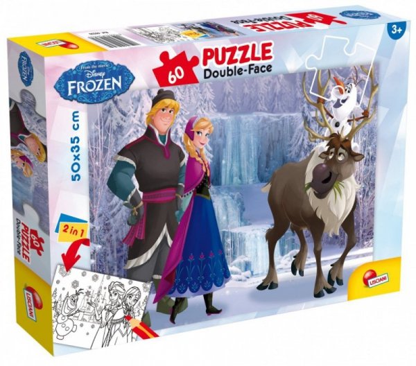 Puzzle Frozen 60 elementów dwustronne