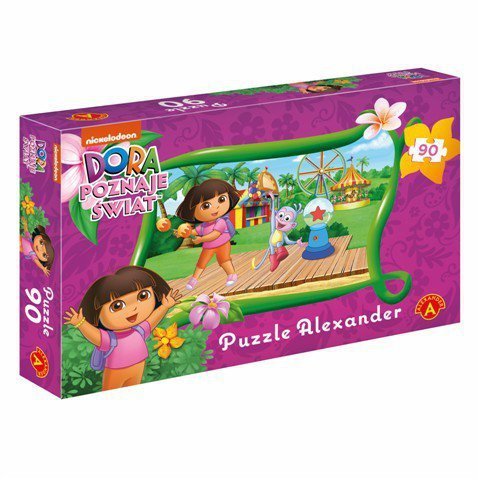 Puzzle 90 Elementów Dora poznaje świat - wesołe miasteczko