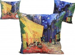 Poduszka z wypełnieniem/suwak - van Gogh - Taras kawiarni w nocy