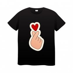 Koszulka z nadrukiem - Finger Heart 1