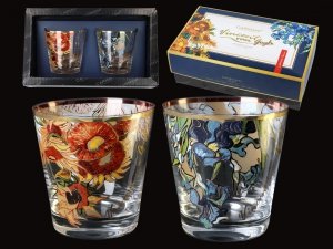 Komplet 2 szklanek do whisky - van Gogh - Słoneczniki i Irysy