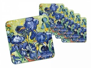 Komplet 6 podkładek korkowych - Vincent van Gogh - Irysy