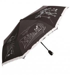 Romantyczna - parasolka składana z falbanką - carbonsteel full-auto - DP362