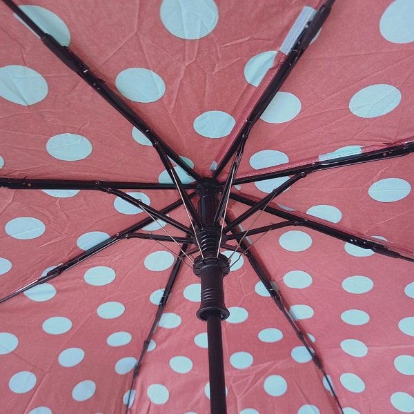 Turkusowe grochy parasolka składana półautomat Perletti