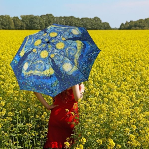 Gwiaździsta noc Vincent van Gogh - parasolka składana Galleria