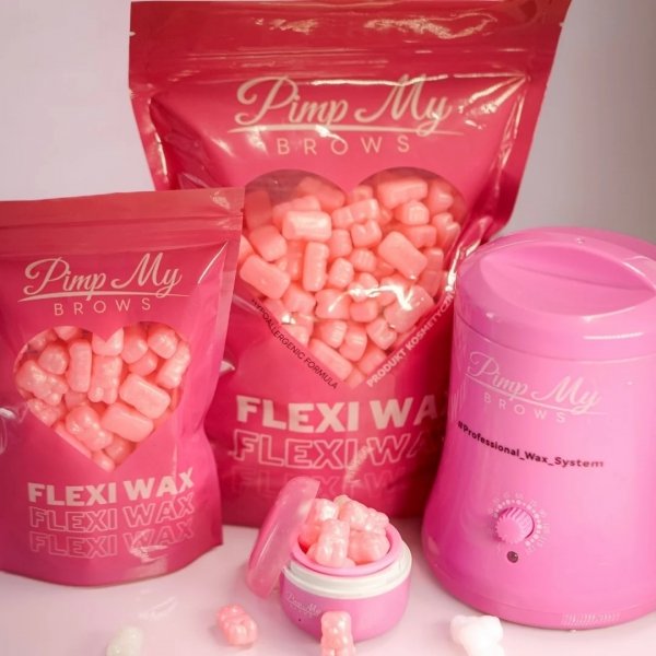 Flexi Wax elastyczny twardy wosk różowa perła Pimp My Brows 100g