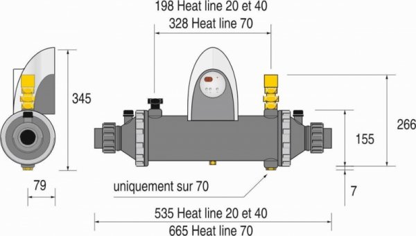 Tepelný výměník ZODIAC HEAT LINE Kompakt bez oběhového čerpadla; Titan 40 kW