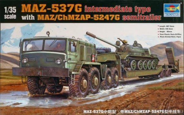 Trumpeter 00211 1/35 MAZ-537G with MAZ/ChMZAP-5247G semitrailer Intermediate type