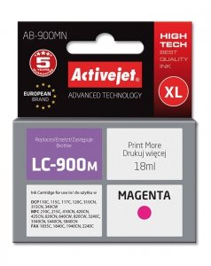 Tusz Activejet AB-900MN (zamiennik Brother LC900M; Supreme; 17 ml; czerwony)