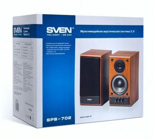 Zestaw głośników komputerowe SVEN SPS-702 SV-0120702WN (2.0; kolor brązowy)