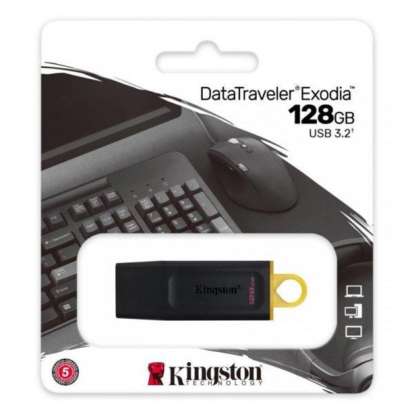 Pendrive KINGSTON FLASH 128GB USB 3.2 Gen1 DataTraveler Exodia (B+Y)