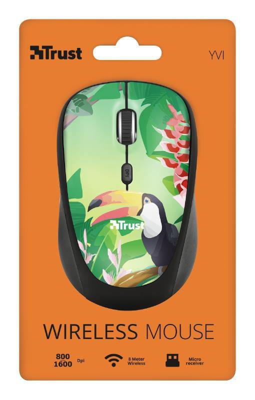 Mysz TRUST Yvi Wireless Toucan 23389 (optyczna; 1600 DPI; kolor zielony)