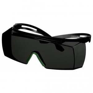 Okulary ochronne nakładkowe 3M SecureFit 3700, czarne zauszniki, powłoka odporna na zarysowanie, szare soczewki IR 3.0, SF3730AS-BLK