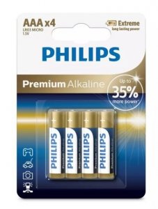 Philips Baterie alkaliczne premium AAA x4