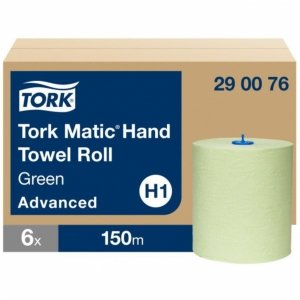 Ręczniki papierowe w roli Tork Matic Advanced H1, 2 warstwowy, zielony, 6x150m [290076] 