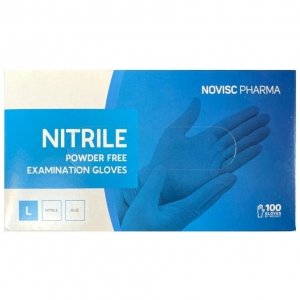 Rękawice nitrylowe bezpudrowe Novisc Pharma, r. L - 100 szt.