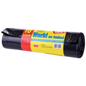 Worki na śmieci LDPE, czarne, 160L, mocne