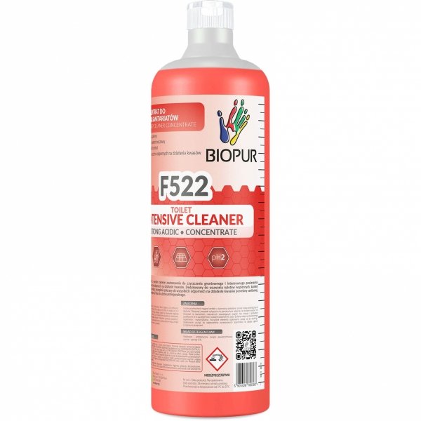 Silny koncentrat do czyszczenia sanitariatów Biopur F522, 1L