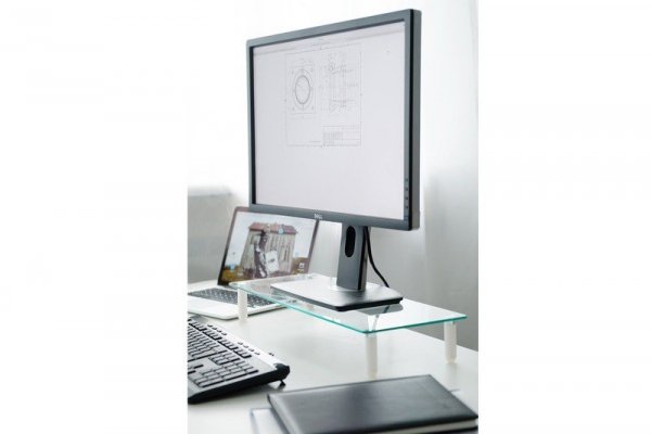 Digitus Szklana podstawa dla monitora, powierzchnia robocza: 56x21cm, max. obciążenie: 20kg