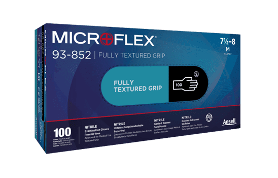 Rękawice Ansell Microflex, czarne 93-852 - 100 sztuk