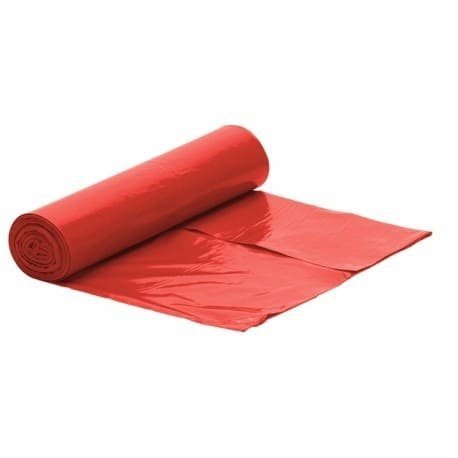 Worki na śmieci LDPE, czerwone, 120L, 25 sztuk