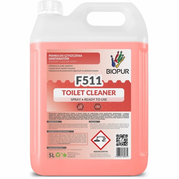 Pianka do czyszczenia sanitariatów Biopur F511, 5L