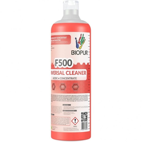 Uniwersalny kwasowy koncentrat do czyszczenia sanitariatów Biopur F500 1L