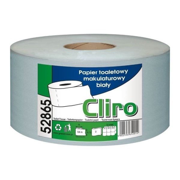 Papier toaletowy Grasant Cliro 180 2-warstwowy 135m makulaturowy 12 rolek [52865]