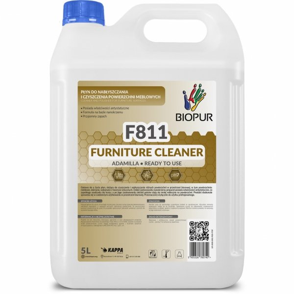 Płyn do nabłyszczania i czyszczenia powierzchni meblowych Biopur F811, 5L