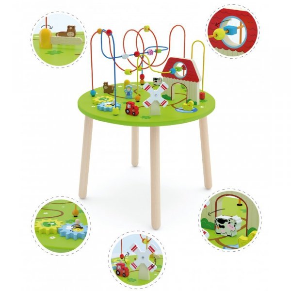 Drewniany Duzy stolik edukacyjny Farma Rollercoaster - Viga Toys