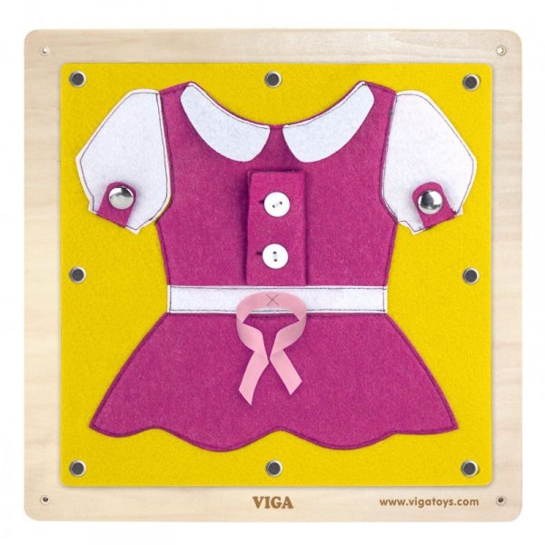 Drewniane Tablice Sensoryczne Ubrania i zapięcia - Viga Toys