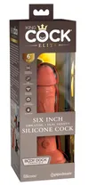 King Cock Elite - Realistyczny Silikonowy Wibrator Z Przyssawką 15 CM + Pilot Ciemny Kolor Skóry