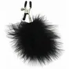 Sportsheets Feathered Nipple Clamps z regulacją i czarnymi piorkami