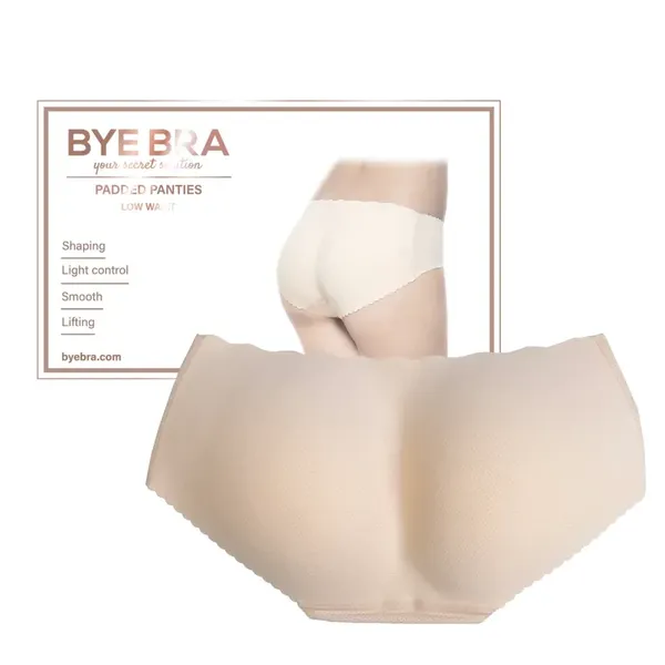 Bye Bra Padded Panties M Nude - Majtki modelujące niski stan beżowe