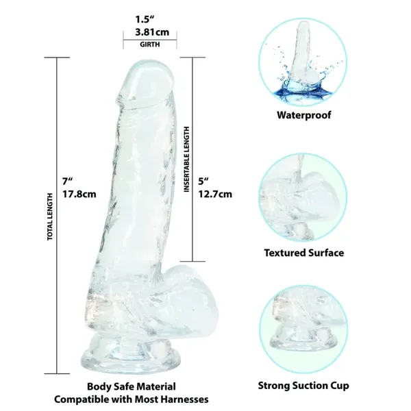 Dildo - Addiction Crystal Addiction Clear Dong 18 cm