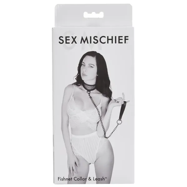 Obroża i smycz - S&M Fishnet Collar & Leash