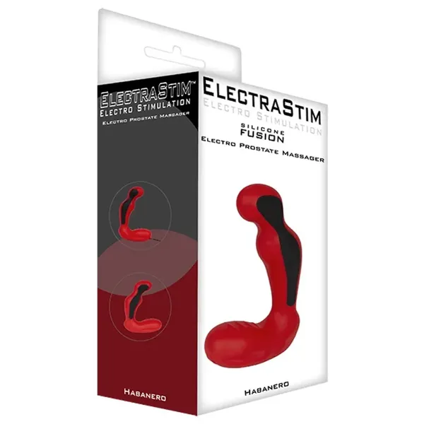 ElectraStim Silicone Fusion Habanero - ergonomiczny aplikator do stymulacji prostaty, czerwony, 13,1 cm