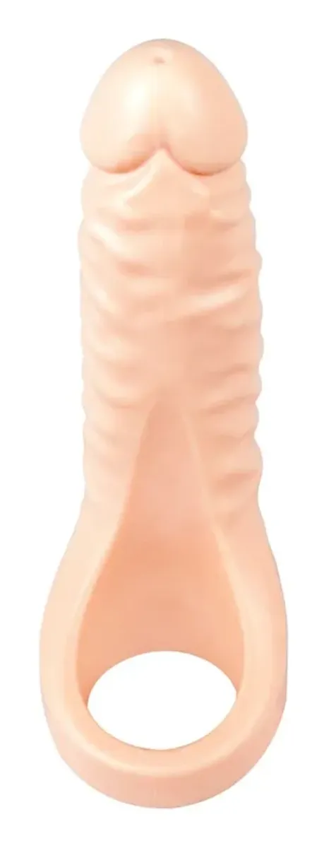 Realistixxx Double Fucker - Pierścień elastyczny z anatomiczną nakładką 18 cm
