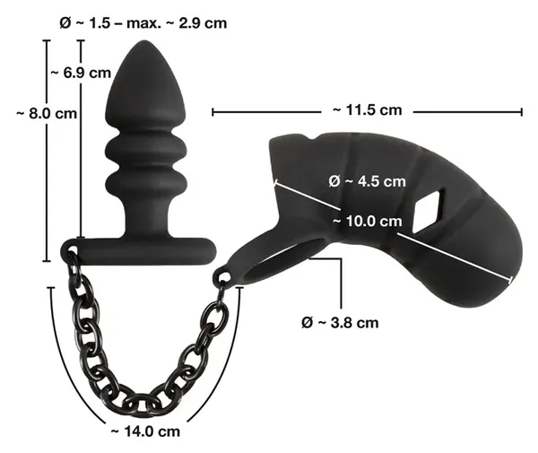 Black Velvets System Kontroli Komfortu Czarny 11,5 cm Silikonowy