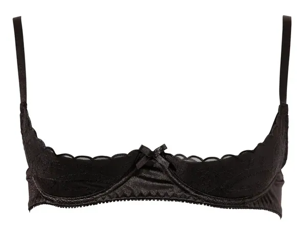 Cottelli Lingerie Biustonosz Otwarty Fiszbiny Haftki Czarny 85B