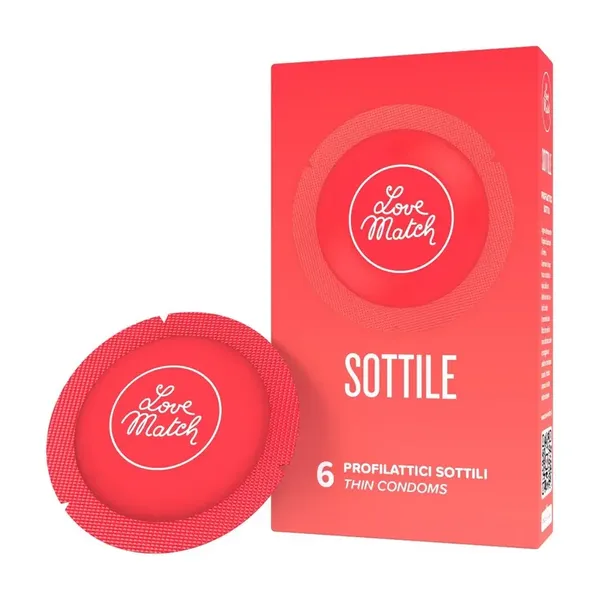 Love Match - Cienkie prezerwatywy Sottile - 6 szt