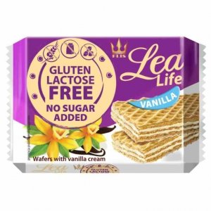 Wafle waniliowe bez glutenu laktozy i bez dodatku cukru Lea Life 95g 