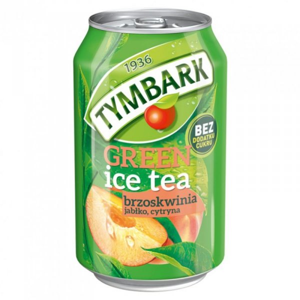Green Ice Tea brzoskwinia bez dodatku cukru Tymbark 330ml
