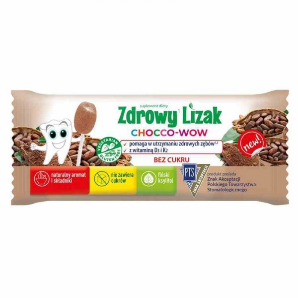 Zdrowy lizak Chocco-Wow o smaku kakao Starpharma, 6g.